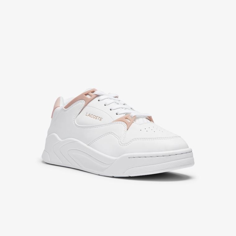 Lacoste Court Slam Læder Sneakers Hvide Lyserød | ynuJCwIf