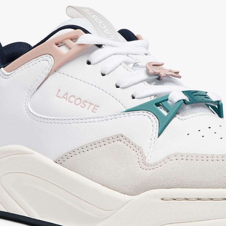 Lacoste Court Slam Syntetisk and Læder Sneakers Hvide Lyserød | uin8zSJK