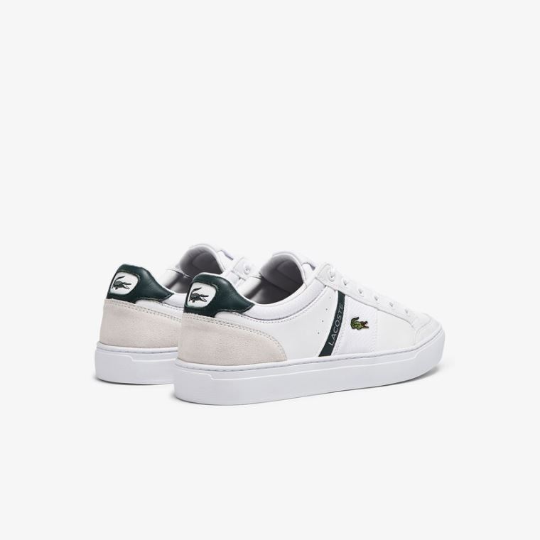 Lacoste Courtline Læder and Tekstil Sneakers Hvide | csBFT3I8