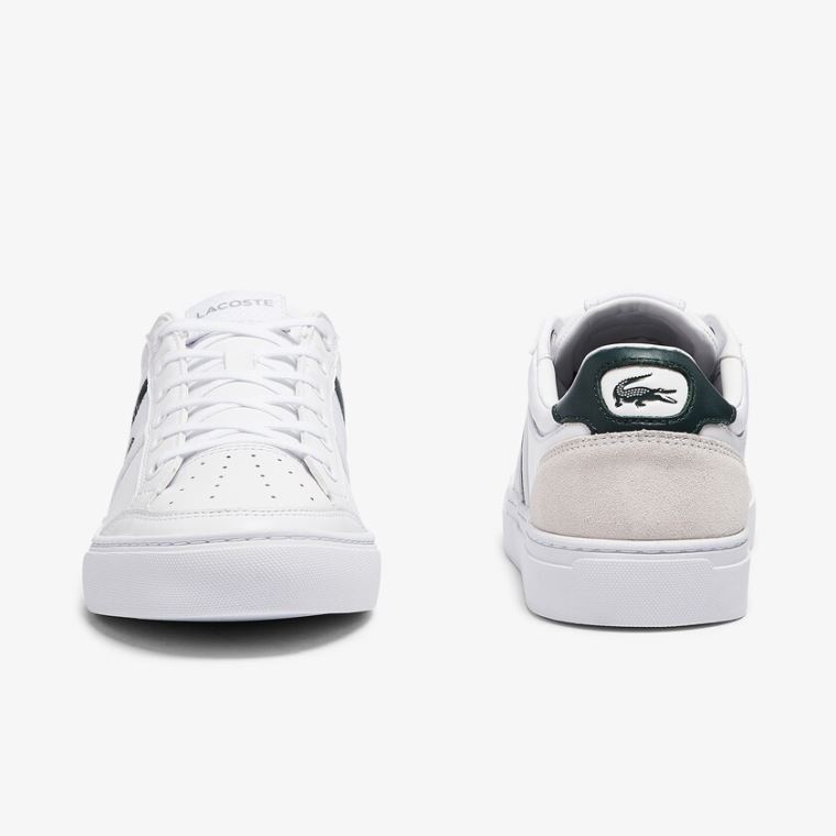 Lacoste Courtline Læder and Tekstil Sneakers Hvide | csBFT3I8