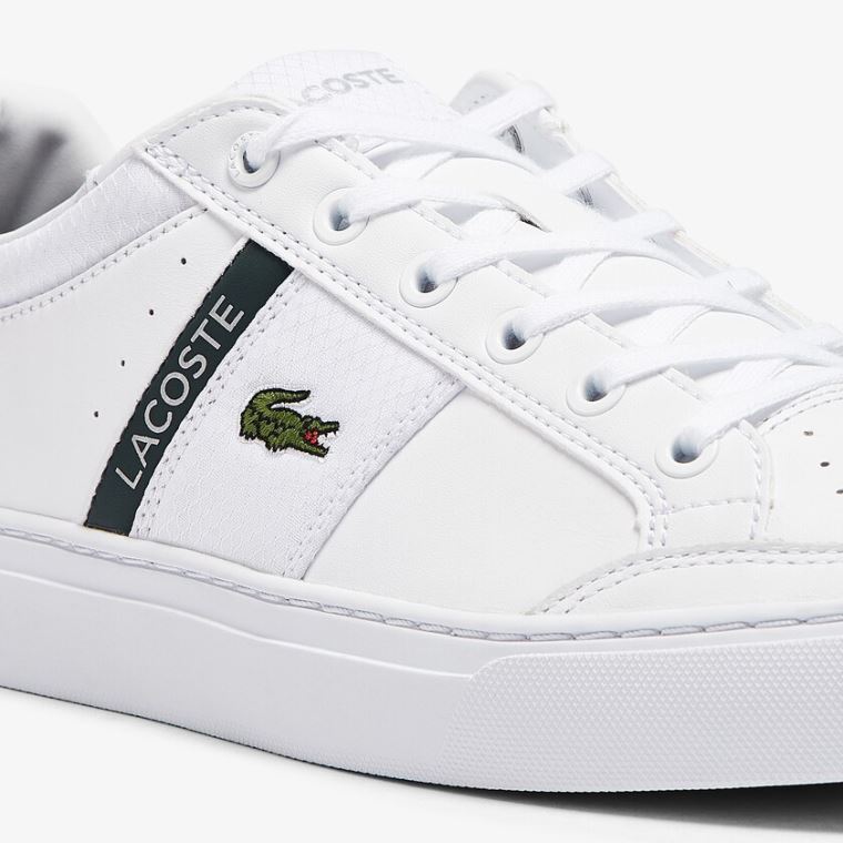 Lacoste Courtline Læder and Tekstil Sneakers Hvide | csBFT3I8