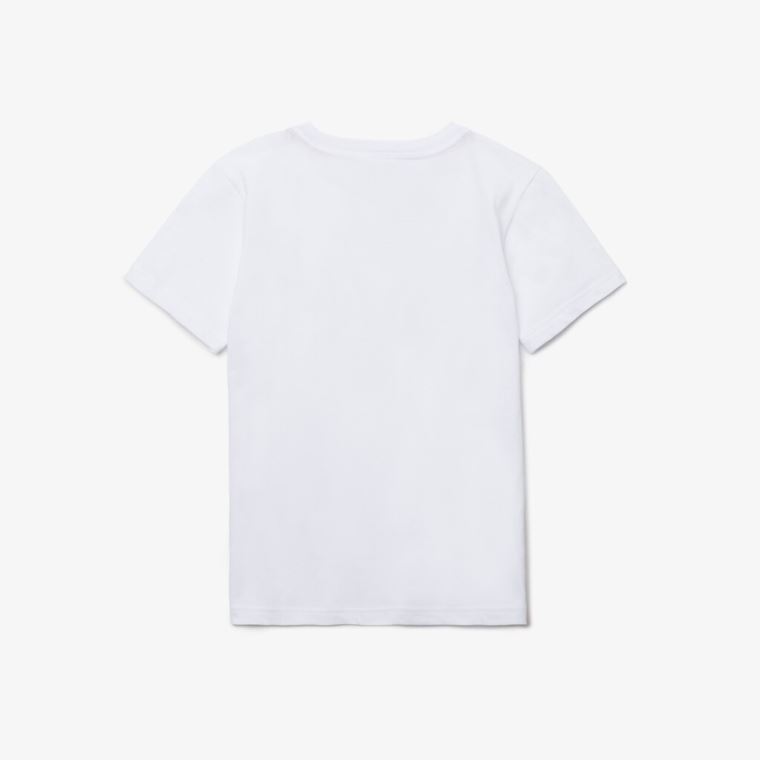 Lacoste Crew Neck Bomulds Jersey T-shirt Hvide | M2weuZWK