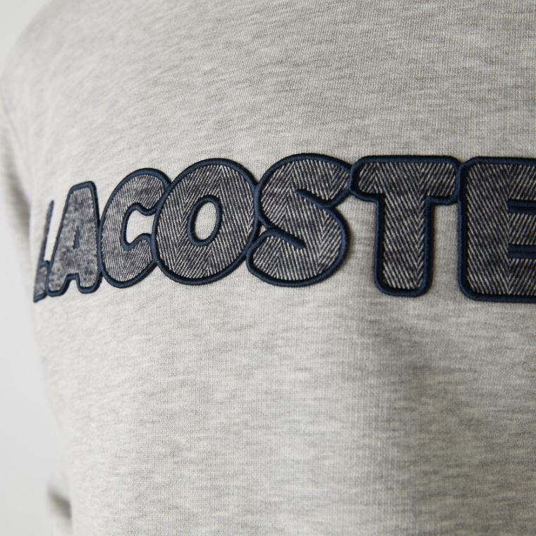 Lacoste Crew Neck Flecked Fleece Sweatshirt Grå | 9WeyiVWS