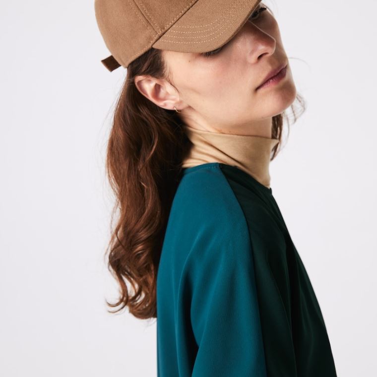 Lacoste Crew Neck Flowy Kjole Grøn | aGHgHSyv