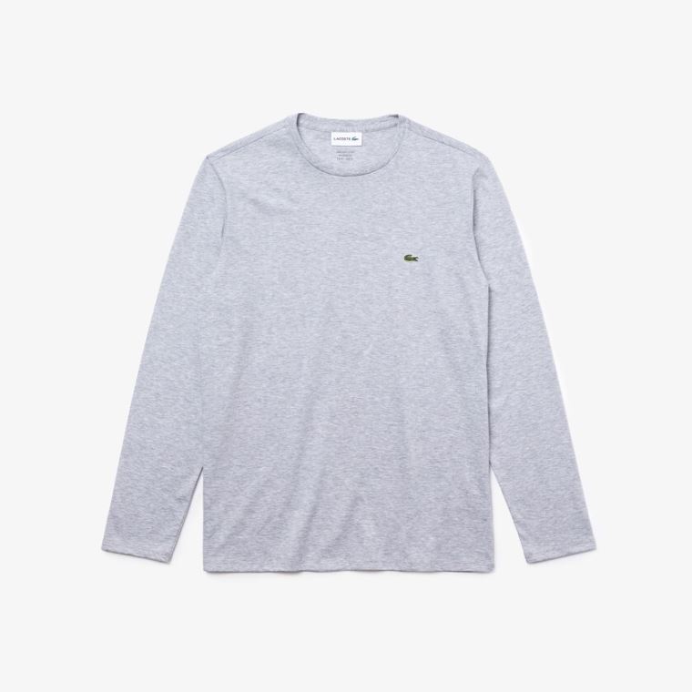 Lacoste Crew Neck Pima Bomulds Jersey T-shirt Grå | O4XEkvv2