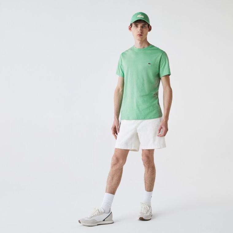 Lacoste Crew Neck Pima Bomulds Jersey T-shirt Grøn | nY94JbEL