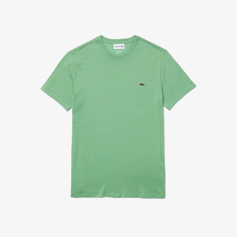 Lacoste Crew Neck Pima Bomulds Jersey T-shirt Grøn | nY94JbEL