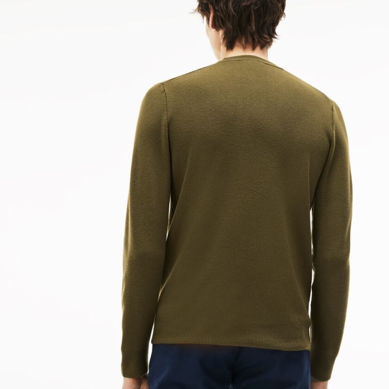 Lacoste Crew Neck Technical Knit Sweater Beige | 2MSlvwCH