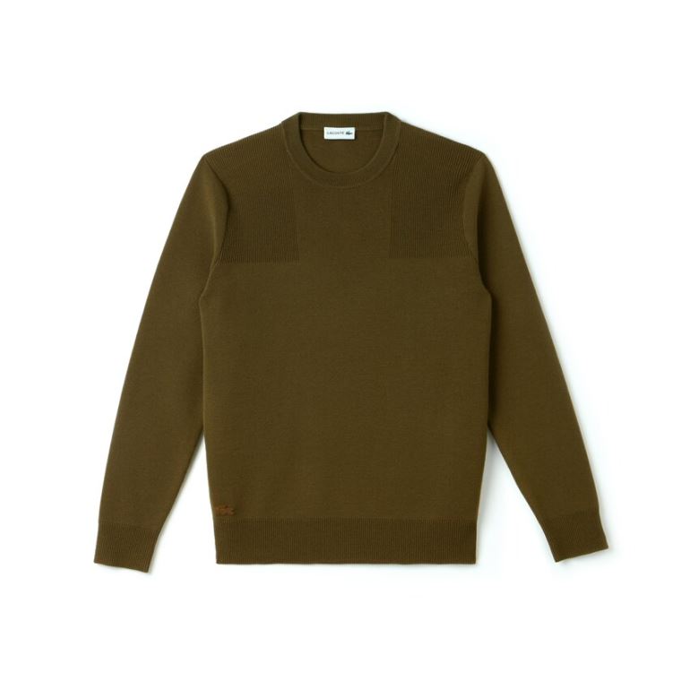 Lacoste Crew Neck Technical Knit Sweater Beige | 2MSlvwCH