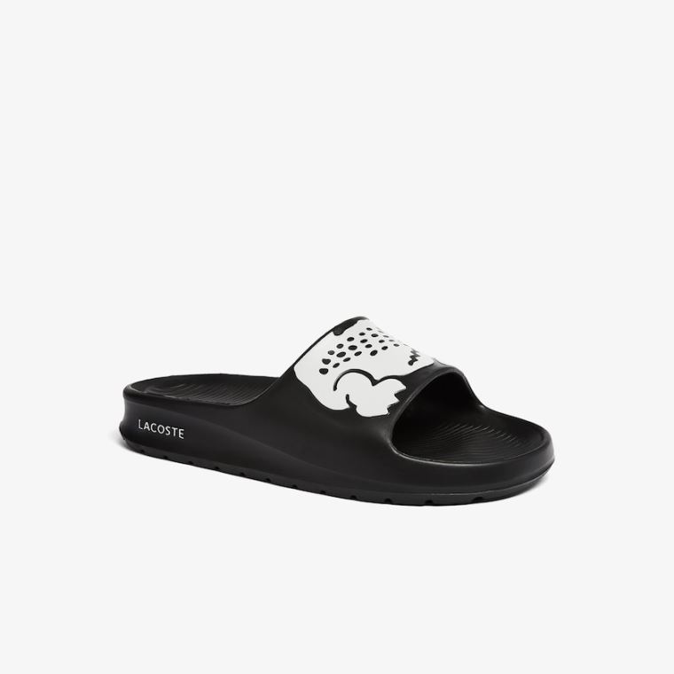 Lacoste Croco 2.0 Syntetisk Print Slides Sort Hvide | fnNDzrY7