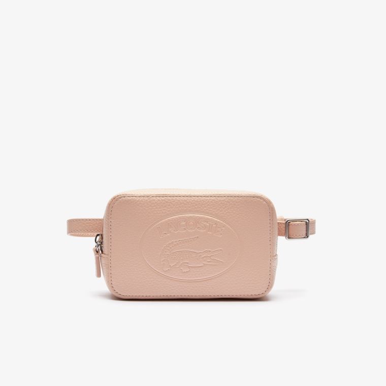 Lacoste Croco Crew Embossed Logo Grained Læder Belt Bag Lyserød | RsjIyNQw