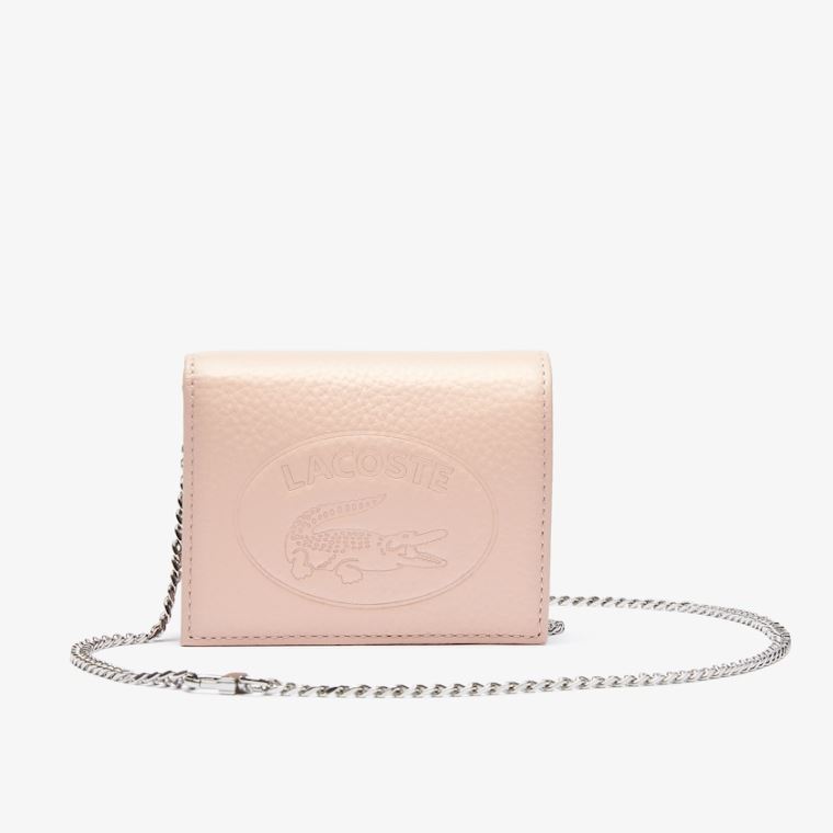 Lacoste Croco Crew Grained Læder Phone Wallet Lyserød | iJhAD0v2