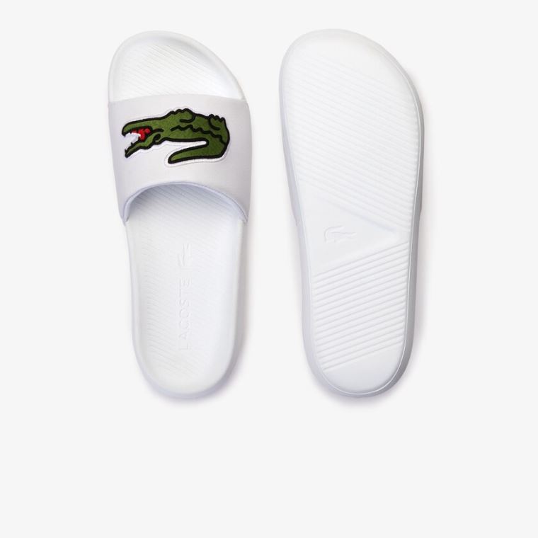 Lacoste Croco Syntetisk Slides Hvide Grøn | 3wmQkVIJ