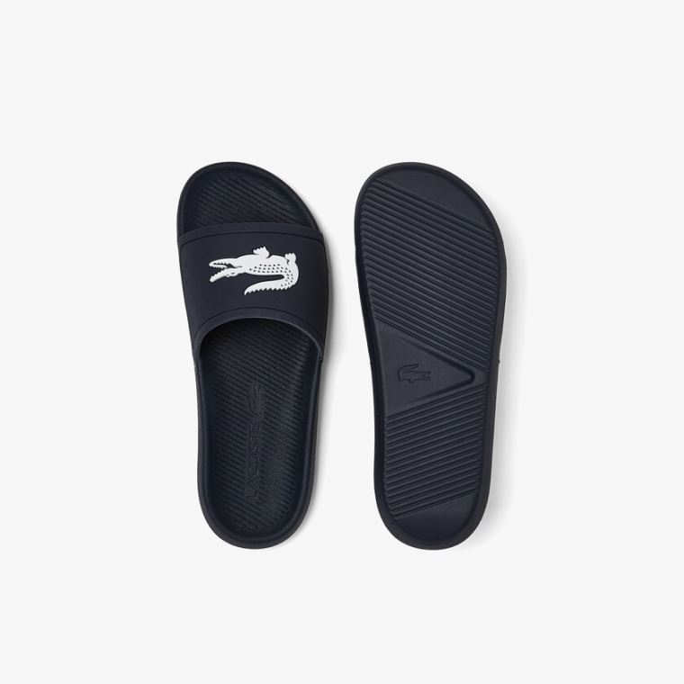 Lacoste Croco Syntetisk Slides Mørkeblå Hvide | hQkXaYte