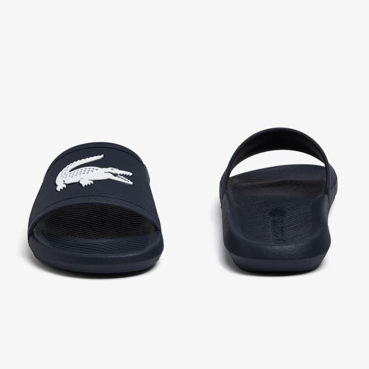 Lacoste Croco Syntetisk Slides Mørkeblå Hvide | hQkXaYte