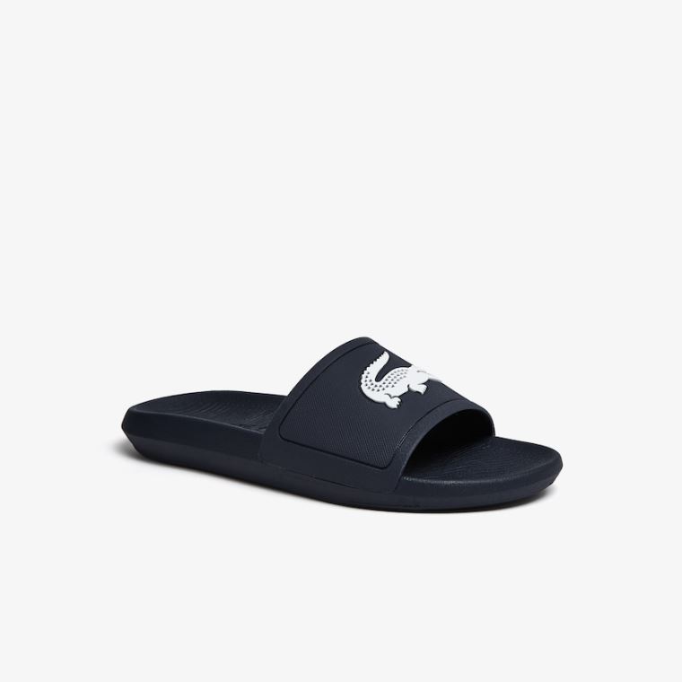 Lacoste Croco Syntetisk Slides Mørkeblå Hvide | hQkXaYte