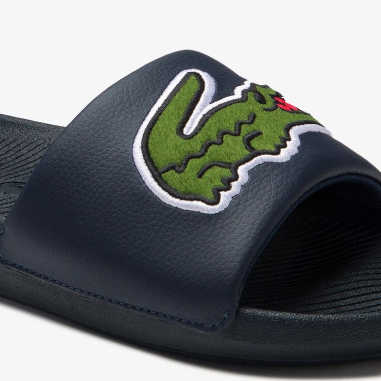 Lacoste Croco Syntetisk and PU Slides Mørkeblå | hZRvWAcX