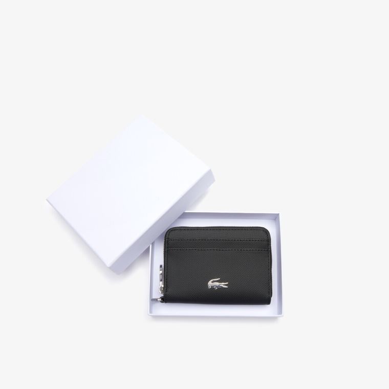 Lacoste Daily Classic Small Coated Piqué Canvas Zip Wallet Sort | 2koMshNB