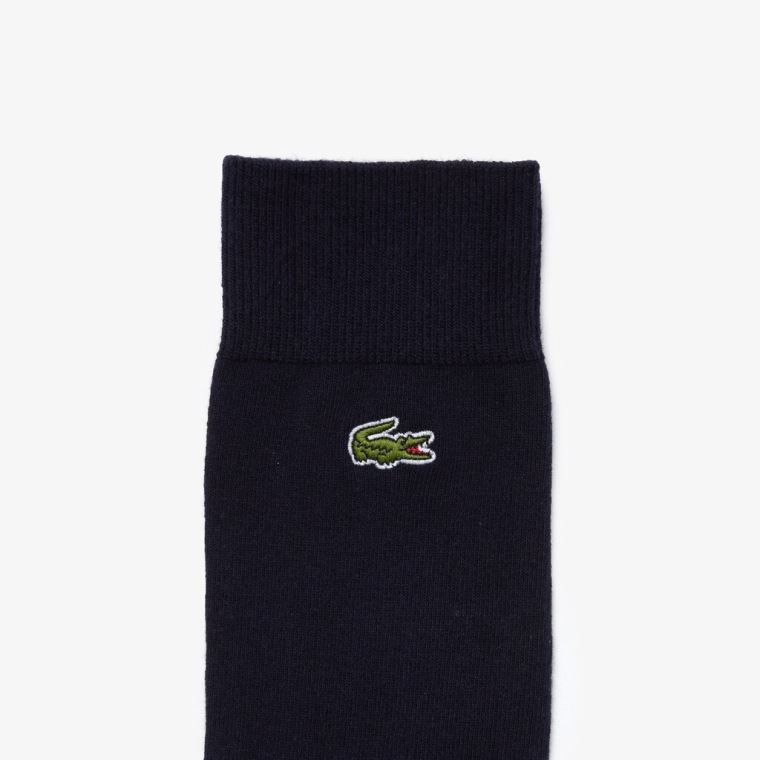 Lacoste Embroidered Crocodile Bomulds Blend Socks Mørkeblå Blå | Z4sxBip5