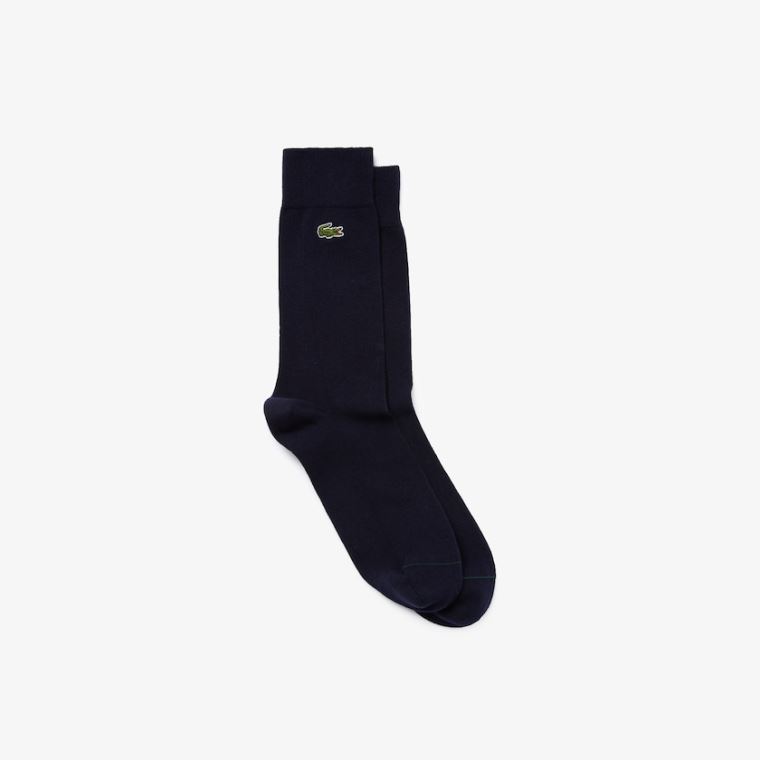 Lacoste Embroidered Crocodile Bomulds Blend Socks Mørkeblå Blå | Z4sxBip5