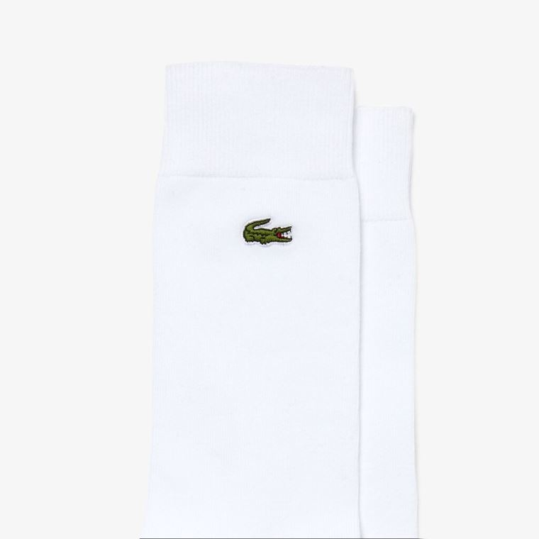 Lacoste Embroidered Crocodile Bomulds Blend Socks Hvide | q9x2CON3