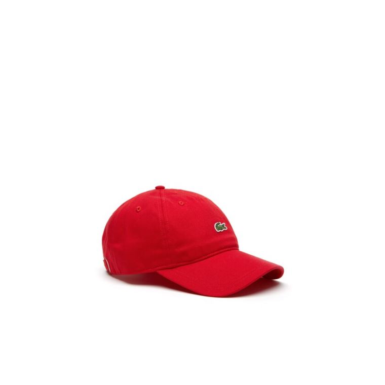 Lacoste Embroidered Crocodile Bomulds Cap Rød | IL3KCWrn