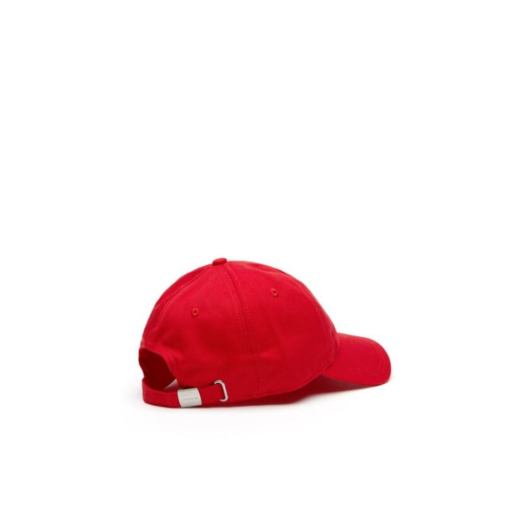 Lacoste Embroidered Crocodile Bomulds Cap Rød | IL3KCWrn