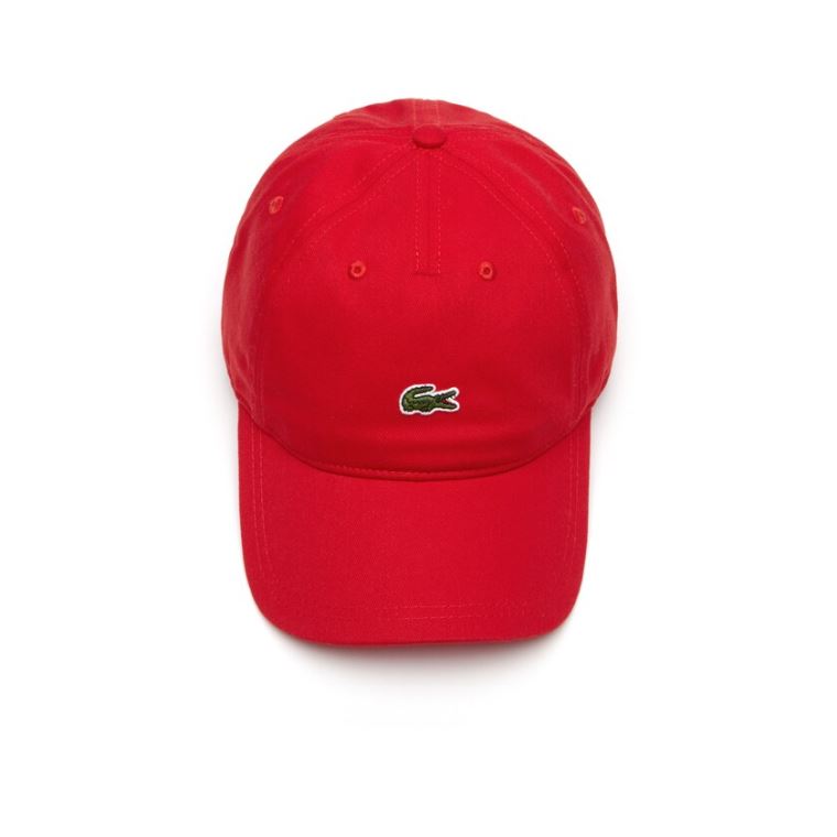 Lacoste Embroidered Crocodile Bomulds Cap Rød | IL3KCWrn