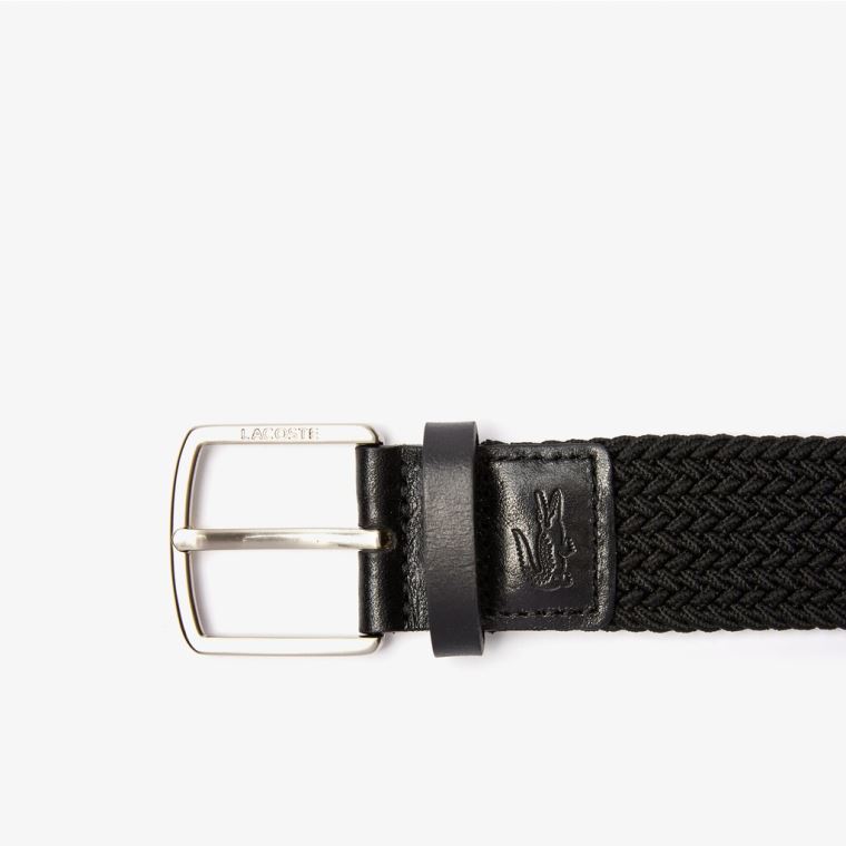 Lacoste Engraved Přezkou Stretch Knitted Belt Sort | RXyMlGy3