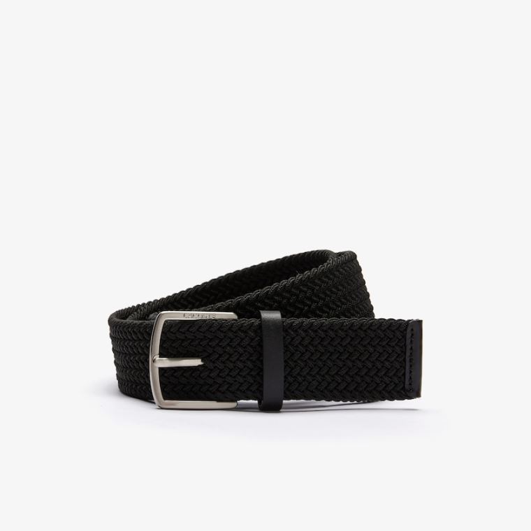 Lacoste Engraved Přezkou Stretch Knitted Belt Sort | RXyMlGy3