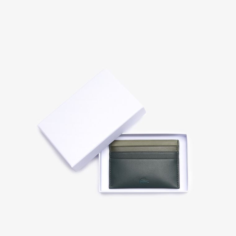 Lacoste Fitzgerald Gradated Læder Card Holder Mørkegrøn | fhEPvNpe