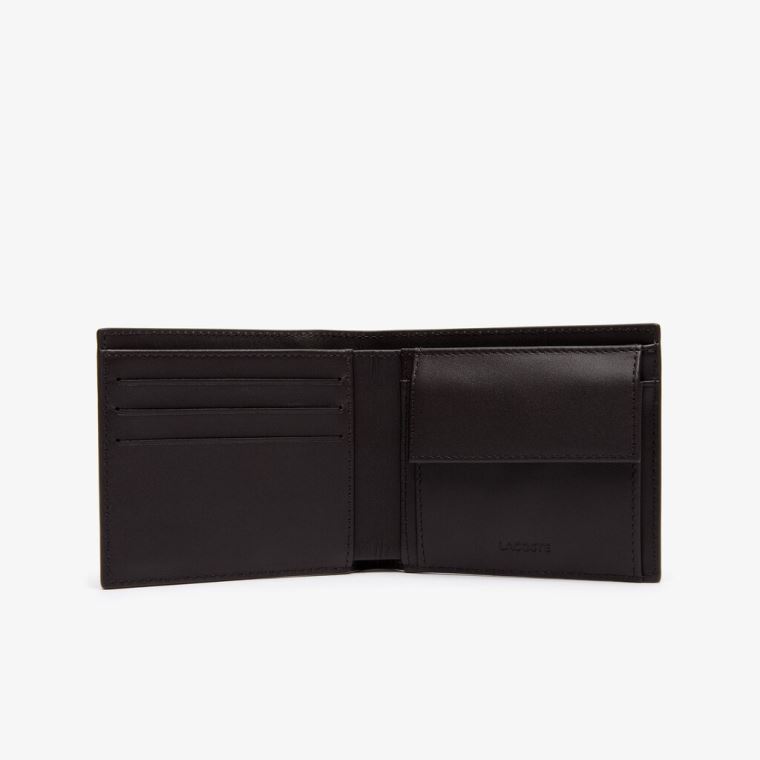 Lacoste Fitzgerald billfold in leather Mørkebrune | bKyDN0Zg