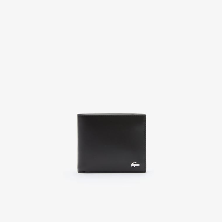 Lacoste Fitzgerald billfold in leather Sort | bDph3oRC