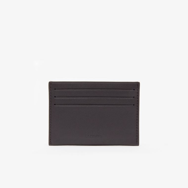 Lacoste Fitzgerald credit card holder in leather Mørkebrune | PVP9v4Pd