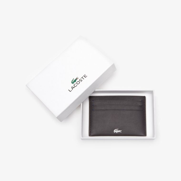 Lacoste Fitzgerald credit card holder in leather Mørkebrune | PVP9v4Pd