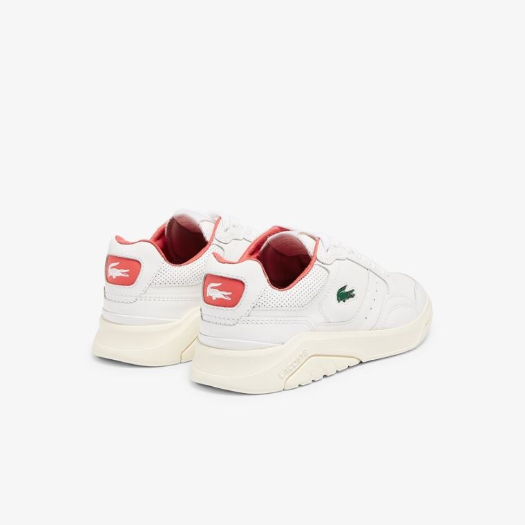 Lacoste Game Advance Luxe Læder Sneakers Hvide Beige | dU33F3KN