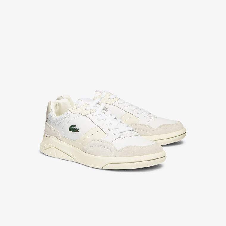 Lacoste Game Advance Luxe Læder and Ruskind Sneakers Hvide Hvide | hJuVZ5ul