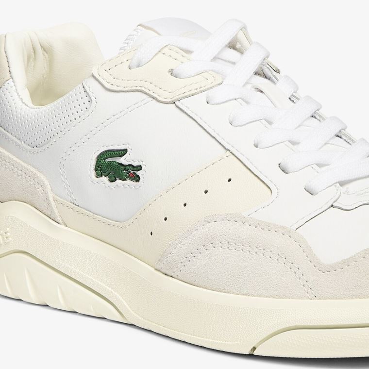 Lacoste Game Advance Luxe Læder and Ruskind Sneakers Hvide Hvide | hJuVZ5ul