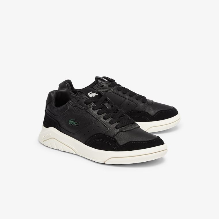 Lacoste Game Advance Luxe Læder and Ruskind Sneakers Sort Grå | mgHAjDgC