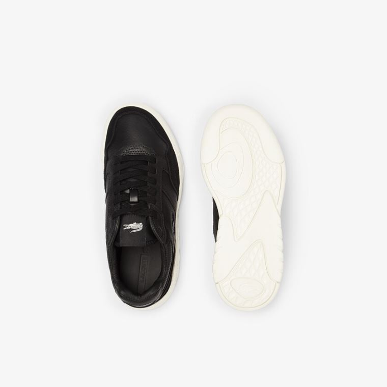 Lacoste Game Advance Luxe Læder and Ruskind Sneakers Sort Grå | mgHAjDgC