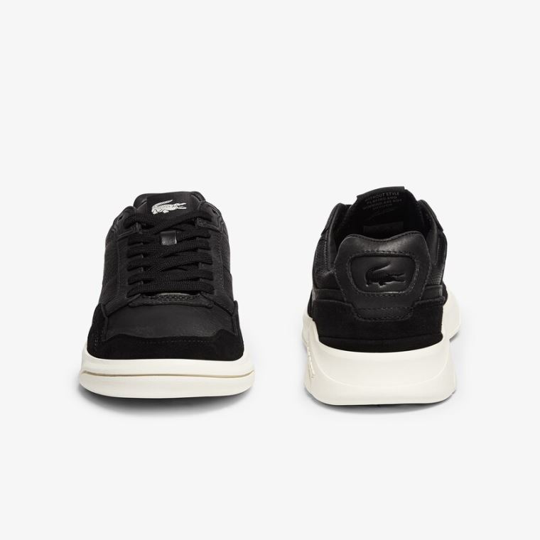 Lacoste Game Advance Luxe Læder and Ruskind Sneakers Sort Grå | mgHAjDgC