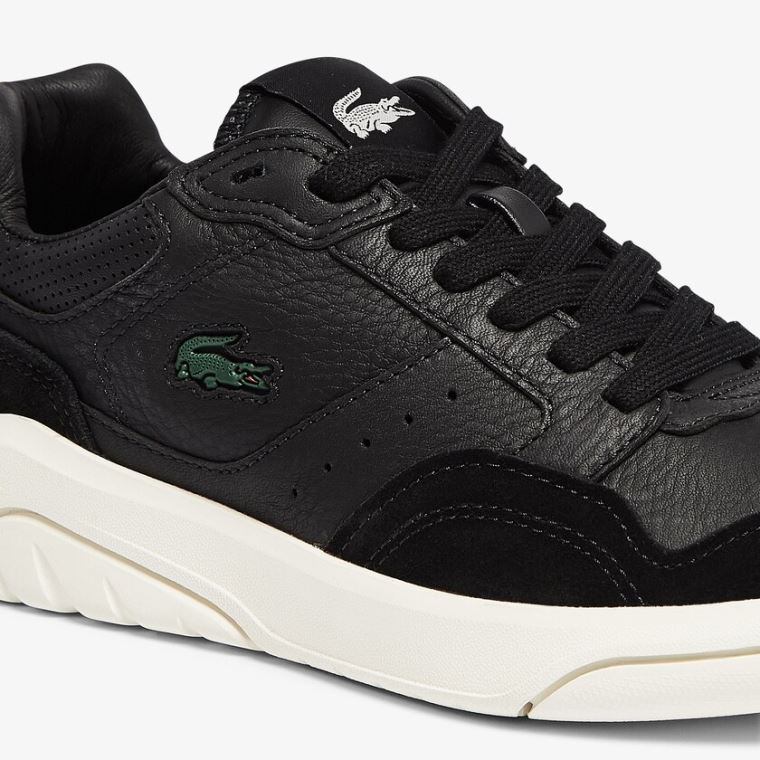 Lacoste Game Advance Luxe Læder and Ruskind Sneakers Sort Grå | mgHAjDgC