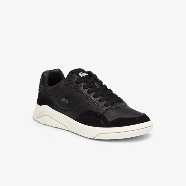 Lacoste Game Advance Luxe Læder and Ruskind Sneakers Sort Grå | mgHAjDgC