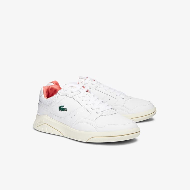 Lacoste Game Advance Luxe Læder and Syntetisk Sneakers Hvide Beige | oMhEOIXJ