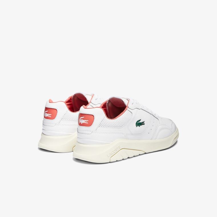 Lacoste Game Advance Luxe Læder and Syntetisk Sneakers Hvide Beige | oMhEOIXJ