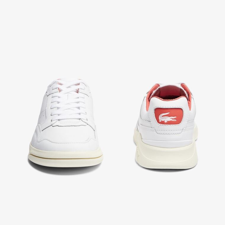 Lacoste Game Advance Luxe Læder and Syntetisk Sneakers Hvide Beige | oMhEOIXJ