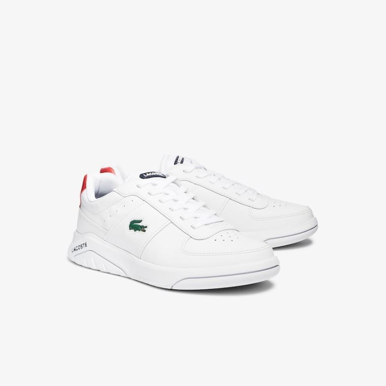 Lacoste Game Advance Læder Sneakers Hvide Beige | 2nZyOSIf