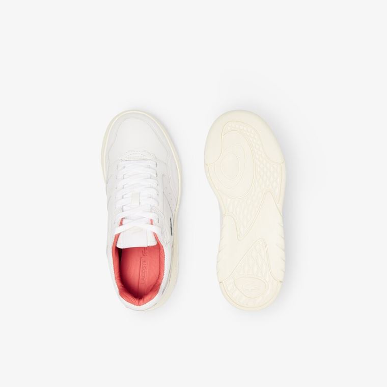 Lacoste Game Advance Læder Sneakers Hvide Lyserød | mcg5HZXw