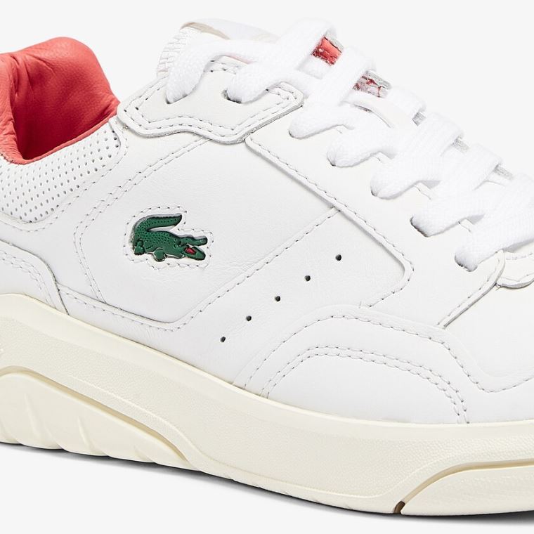 Lacoste Game Advance Læder Sneakers Hvide Lyserød | mcg5HZXw