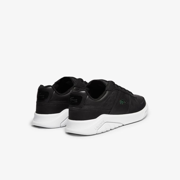 Lacoste Game Advance Læder and Syntetisk Sneakers Sort Hvide | VDmgLyeb